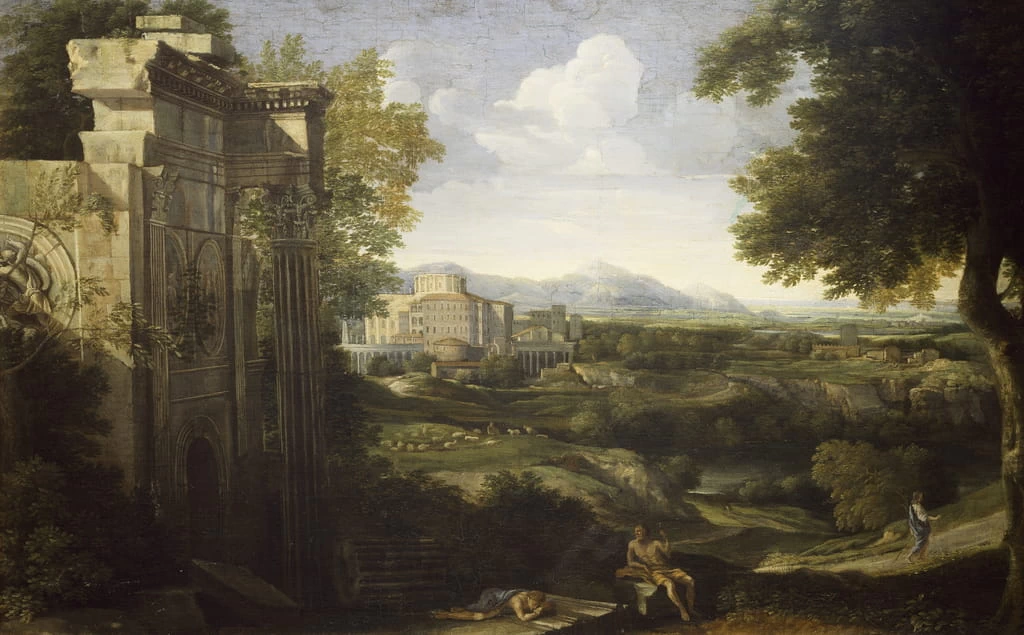 Paesaggio italiano con rovine